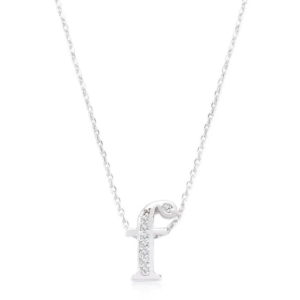 Initial F Crystal Pendant