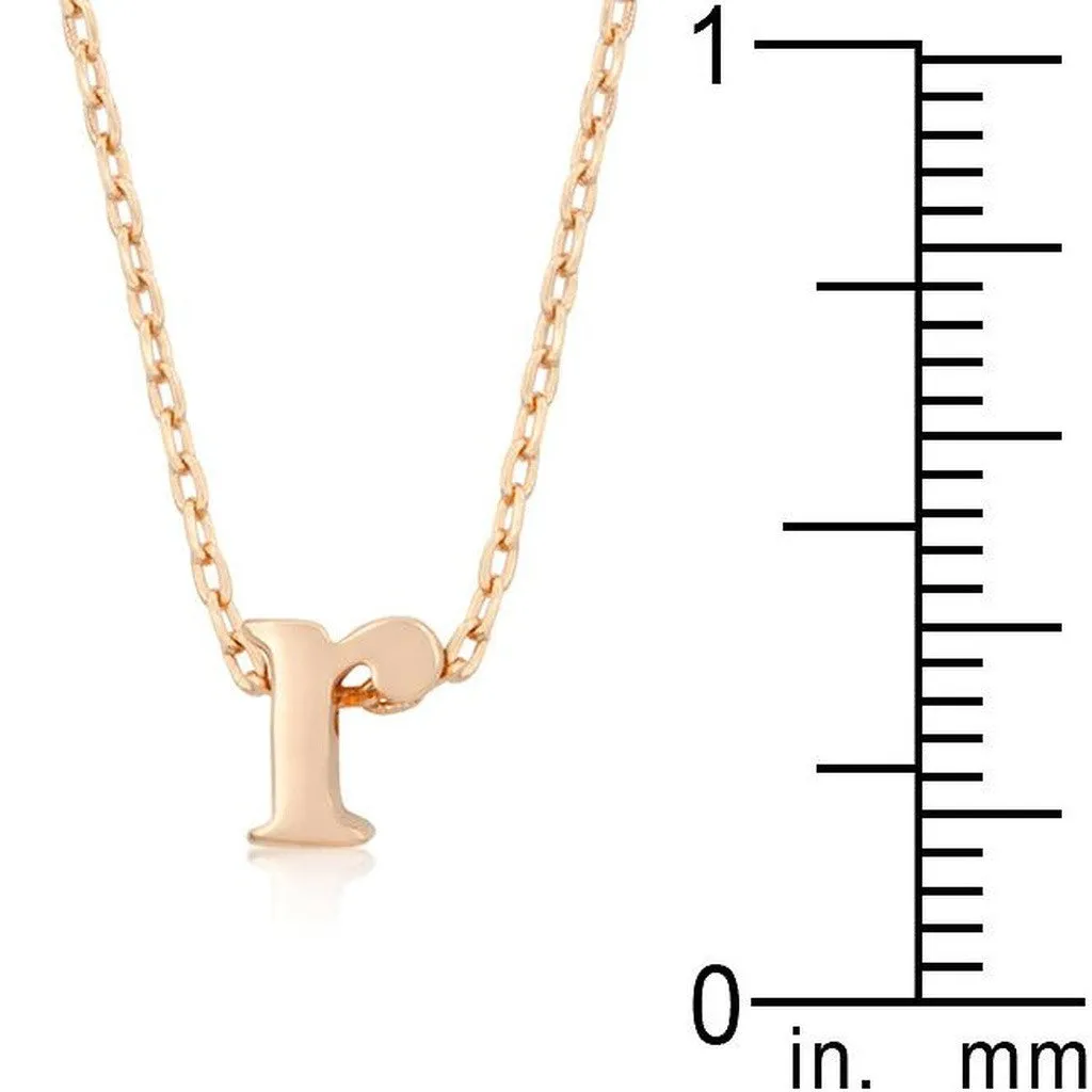 Initial R Rose Gold Pendant