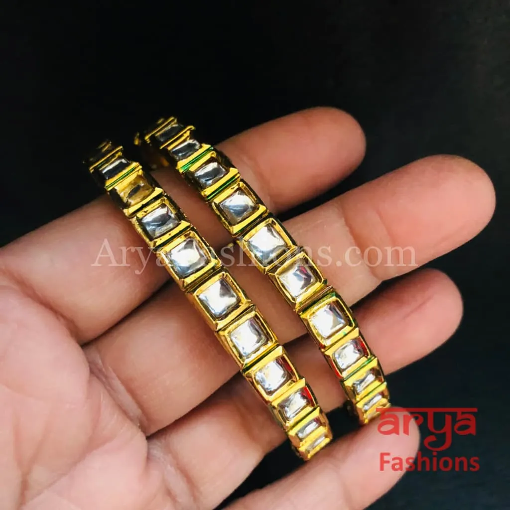 Isra Kundan Golden Traditional Bangles