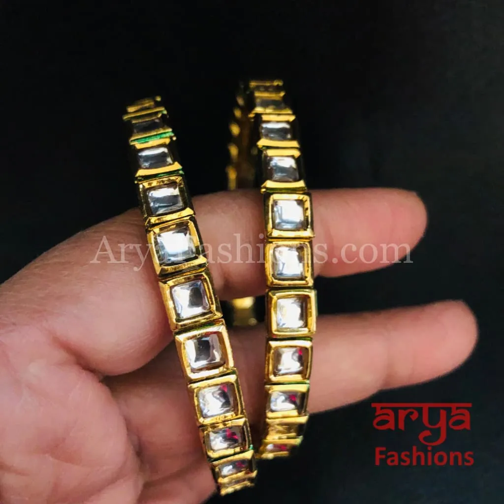 Isra Kundan Golden Traditional Bangles