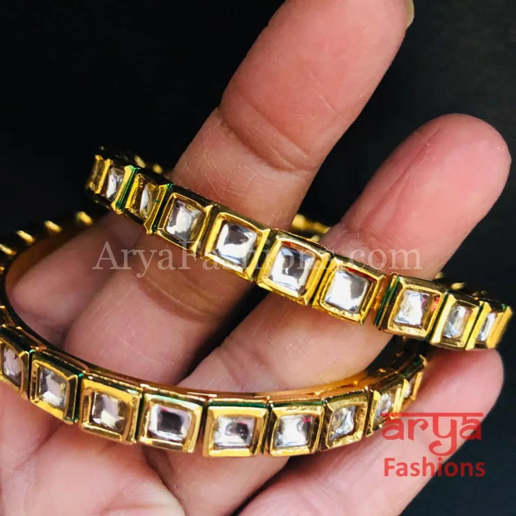 Isra Kundan Golden Traditional Bangles