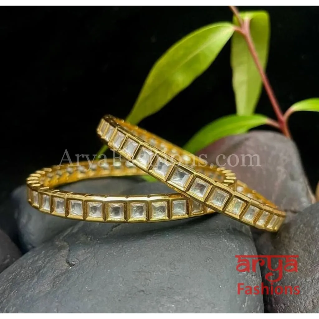 Isra Kundan Golden Traditional Bangles