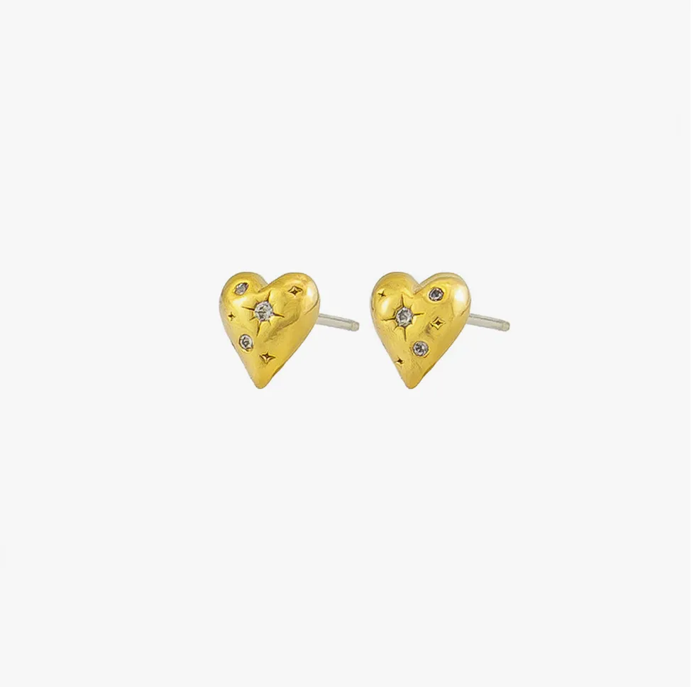 Jolie & Deen Daphne Heart Studs