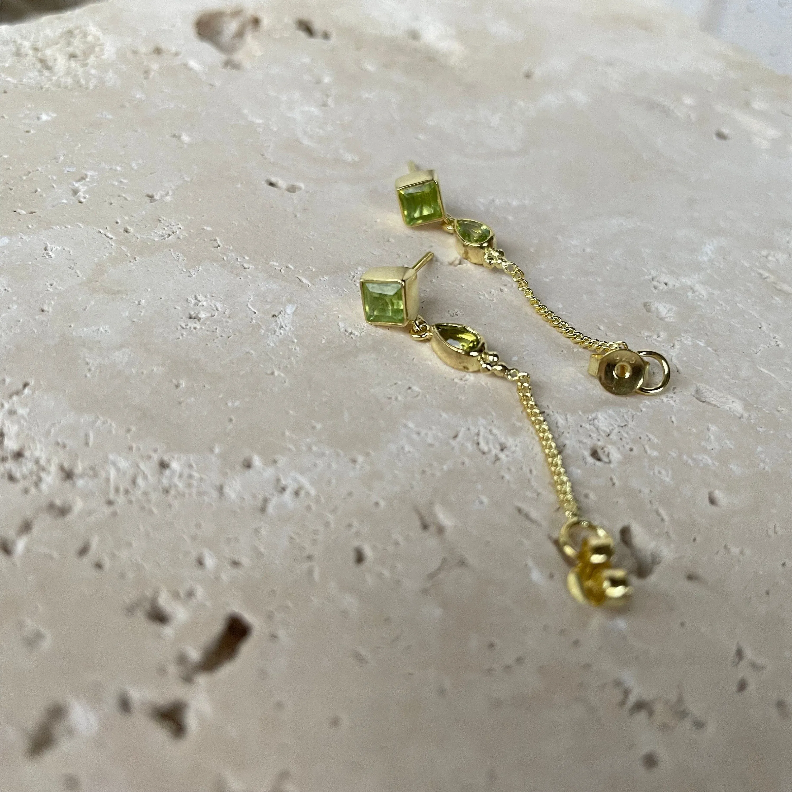 Kalani  Gold Peridot Studs Earrings