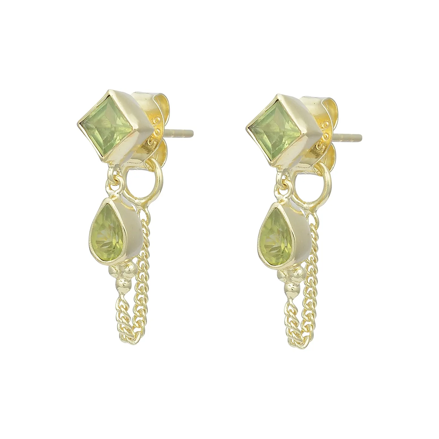 Kalani  Gold Peridot Studs Earrings