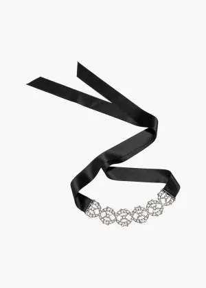 Lavinia Ribbon Tie -- Crystal Black