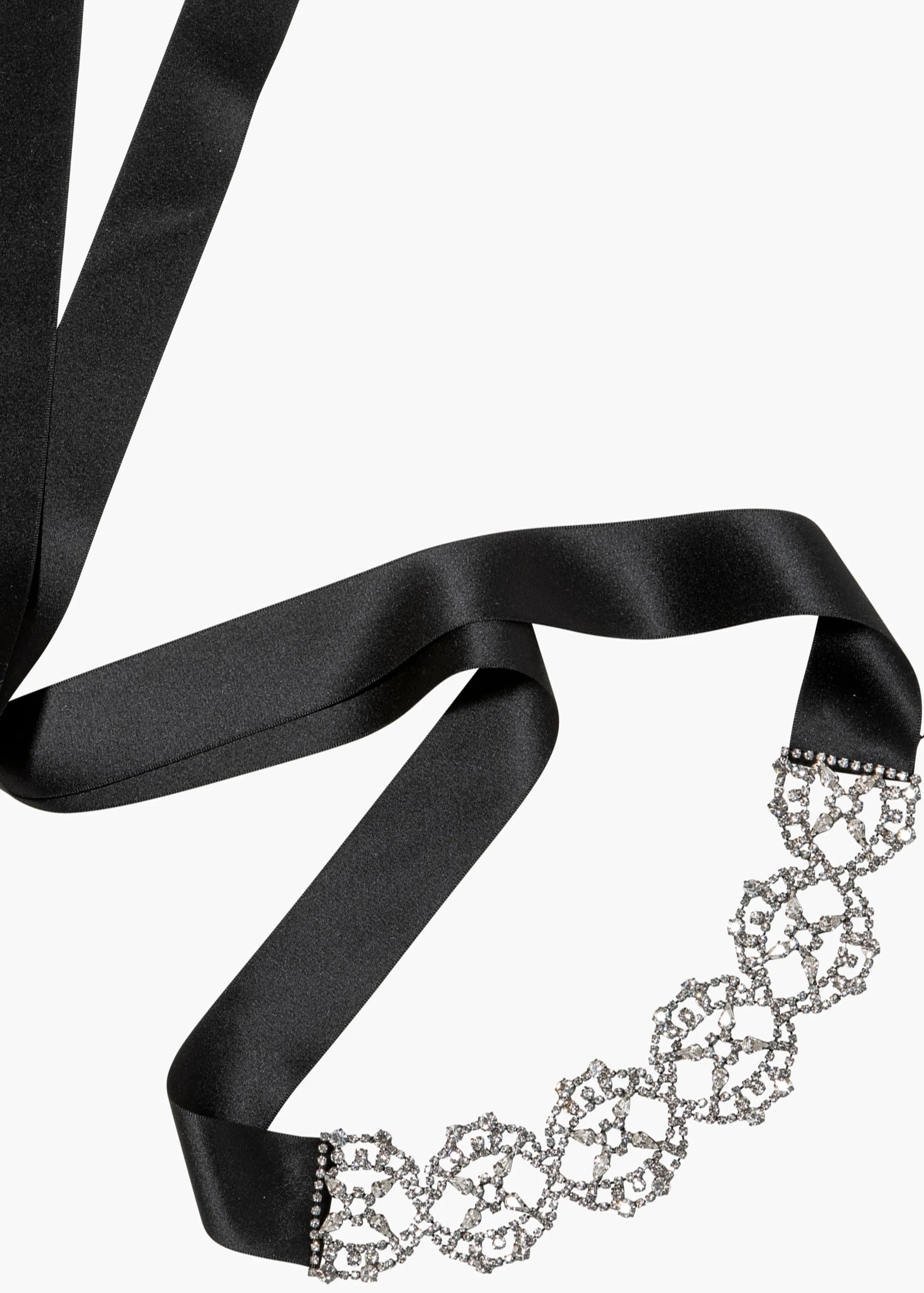 Lavinia Ribbon Tie -- Crystal Black