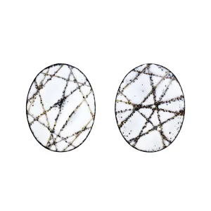 Line Oval Glyph Studs