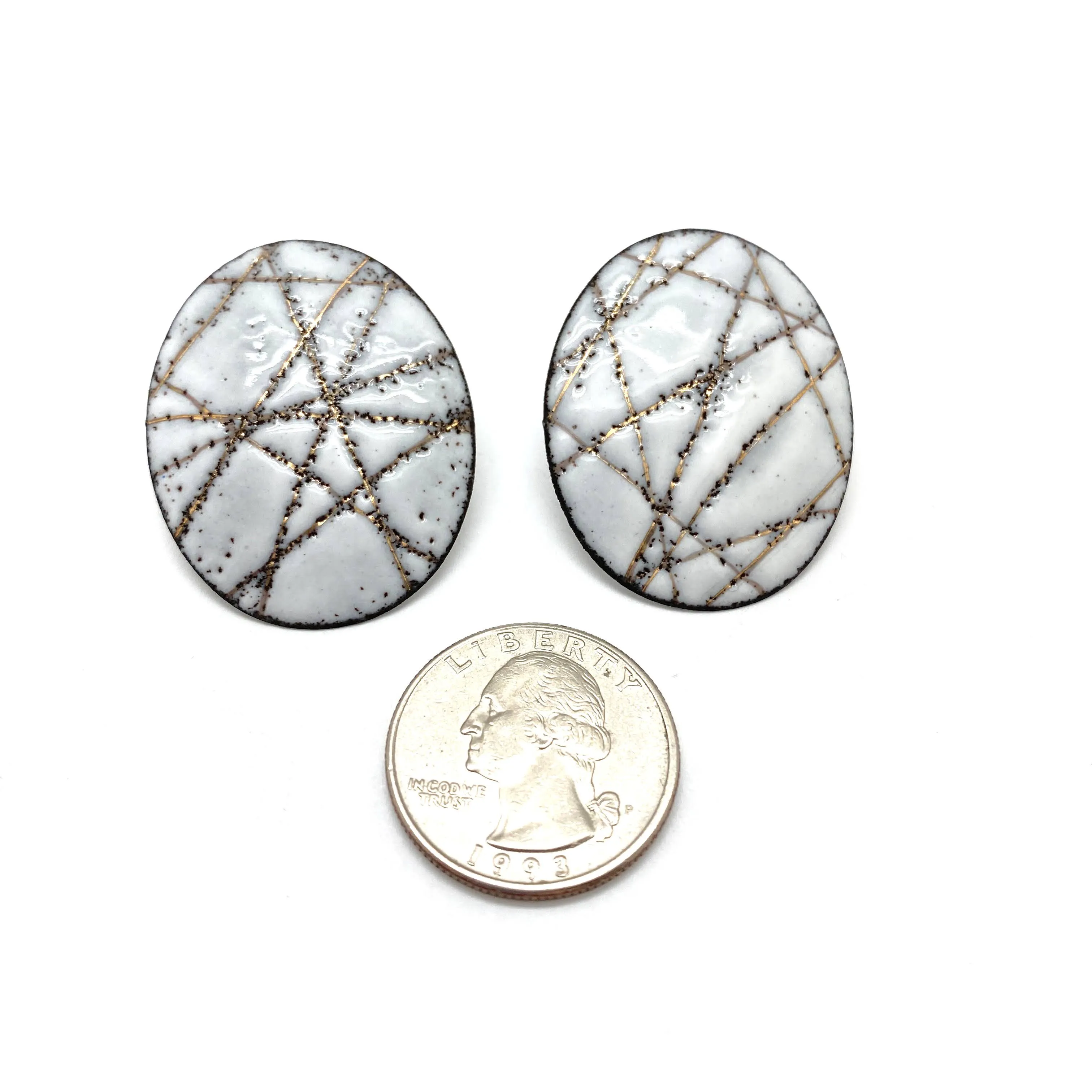 Line Oval Glyph Studs