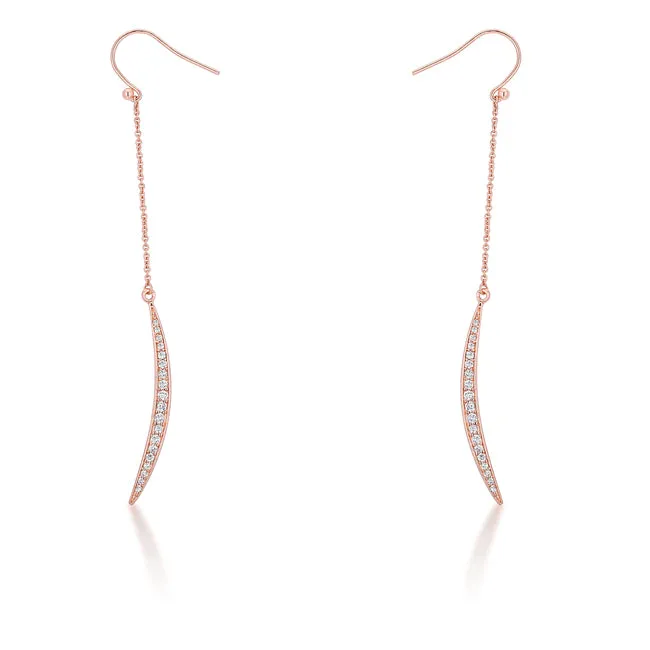 Luna Delicate Moon Drop Rose Gold Earrings | 0.5ct