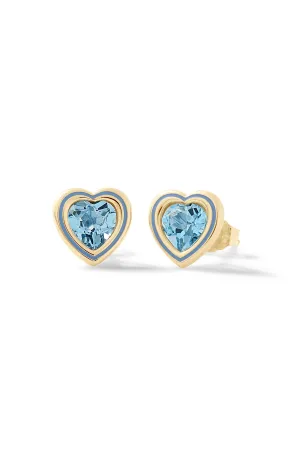 Madison Heart Bezel Stud Earrings - In Stock