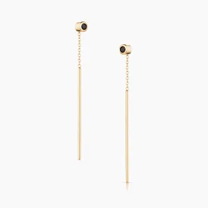 Marlo Black Threader Earrings