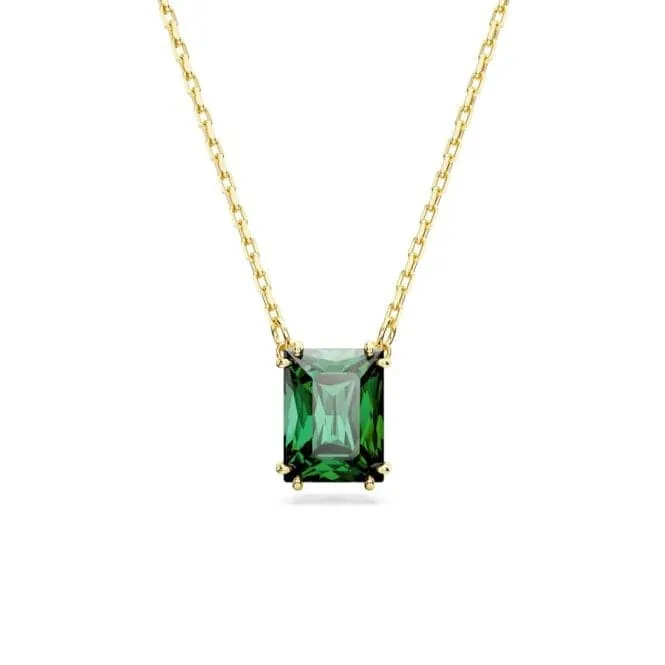 Matrix Green Gold-tone Plated Rectangular Cut Pendant 5677141