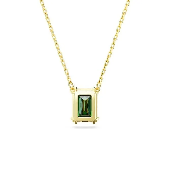 Matrix Green Gold-tone Plated Rectangular Cut Pendant 5677141