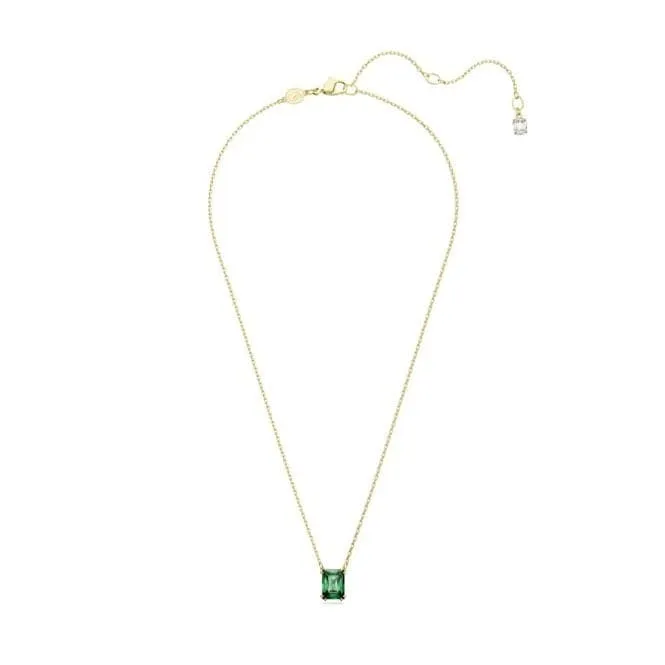 Matrix Green Gold-tone Plated Rectangular Cut Pendant 5677141