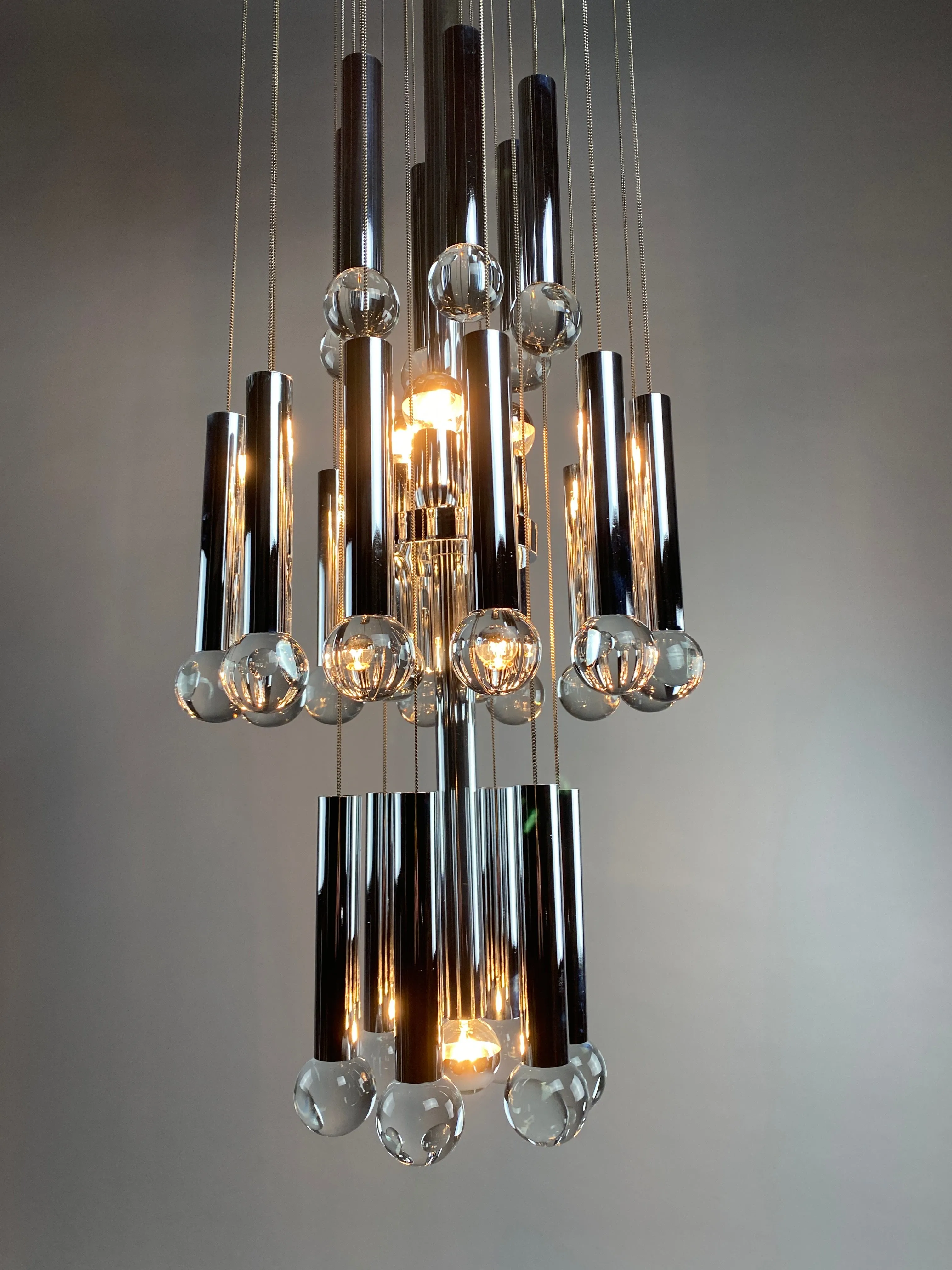 Mid Century Modern Chandelier by Gaetano Sciolari