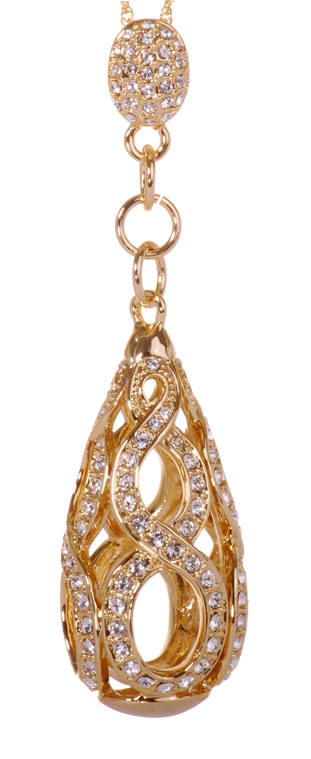 N7147 18K Gold Swarovski Elements Drop Pendant Necklace