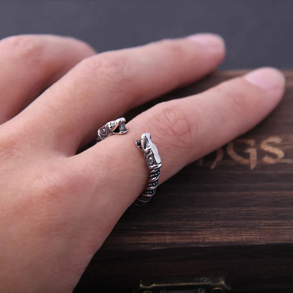 Nordic Dragon Statement Viking Ring