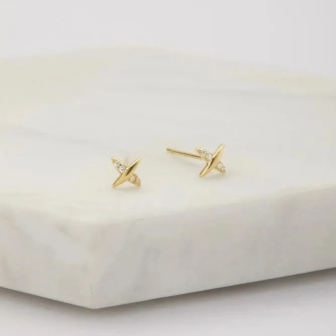 Olivia Stud Earring - 925 Sterling Silver - Gold