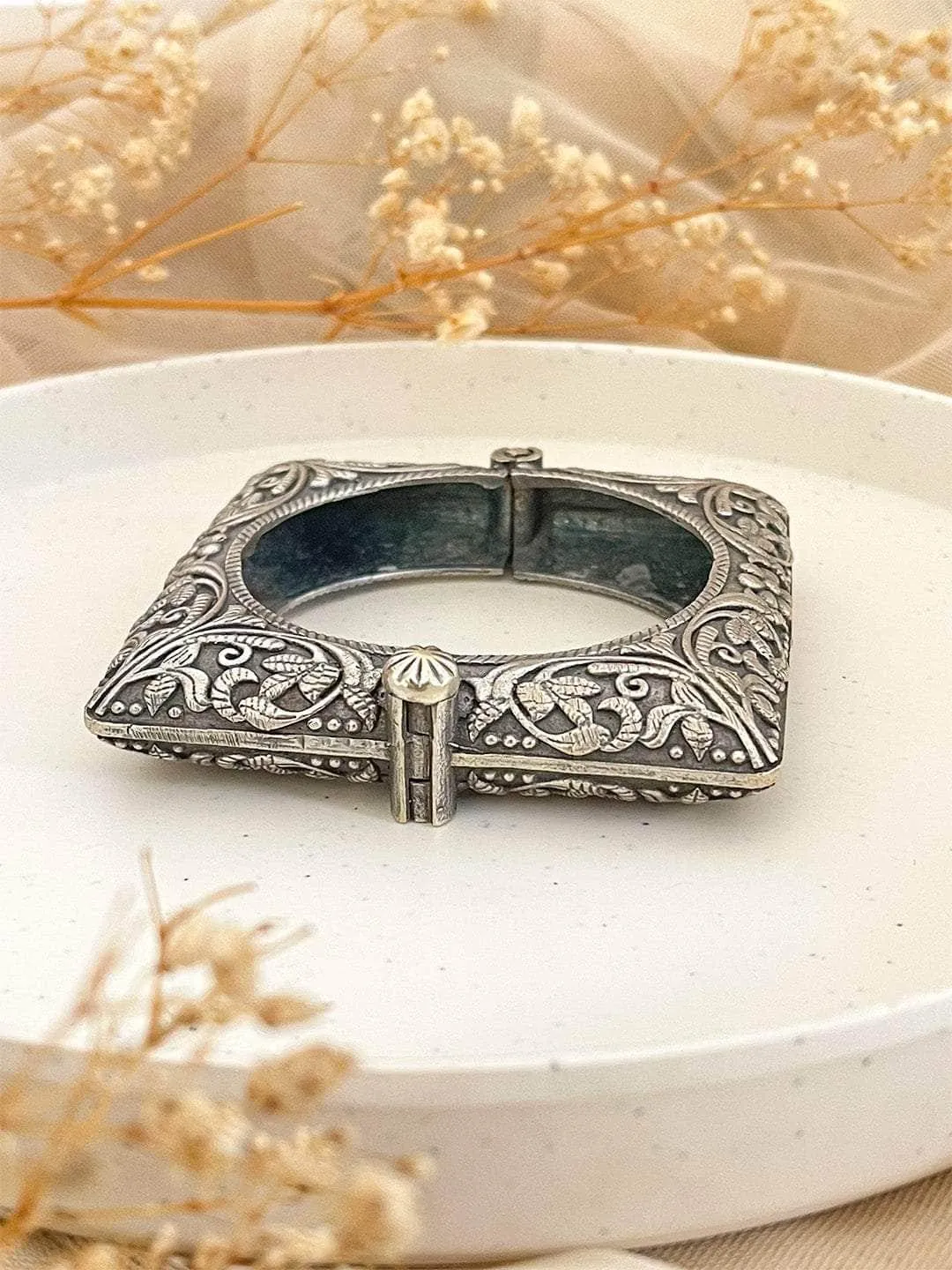 Oxidized Silver Plated Antique Square Bangles