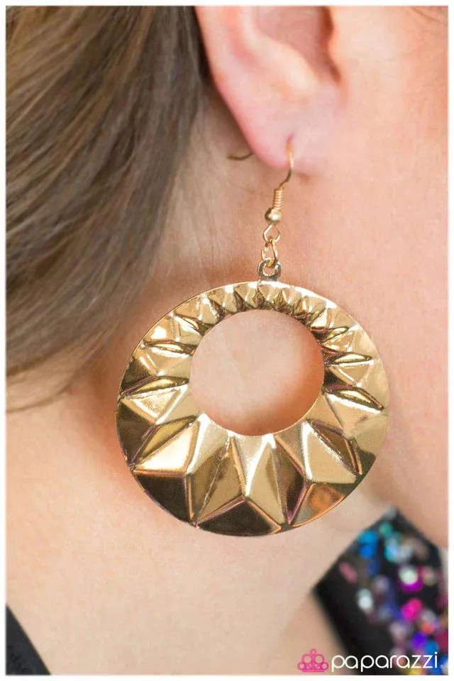 Paparazzi Earring ~ At First Light - Gold