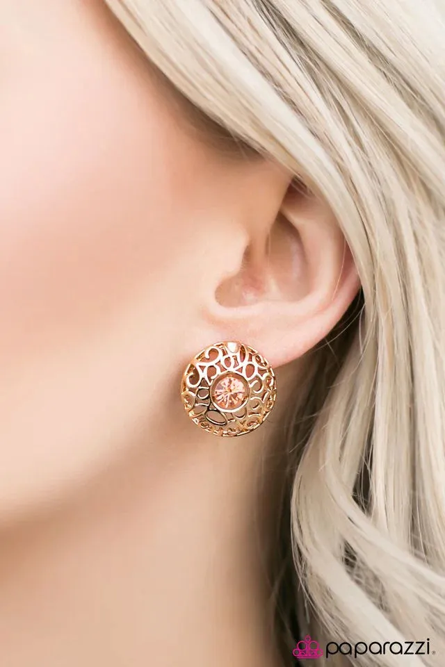 Paparazzi Earring ~ Be Fabulous - Gold