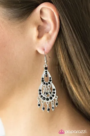 Paparazzi Earring ~ Glitter Makes Everything Better - Black