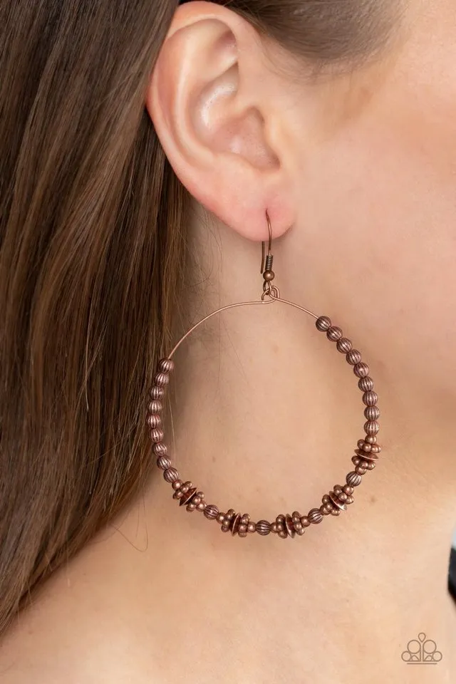 Paparazzi Earring ~ Simple Synchrony - Copper