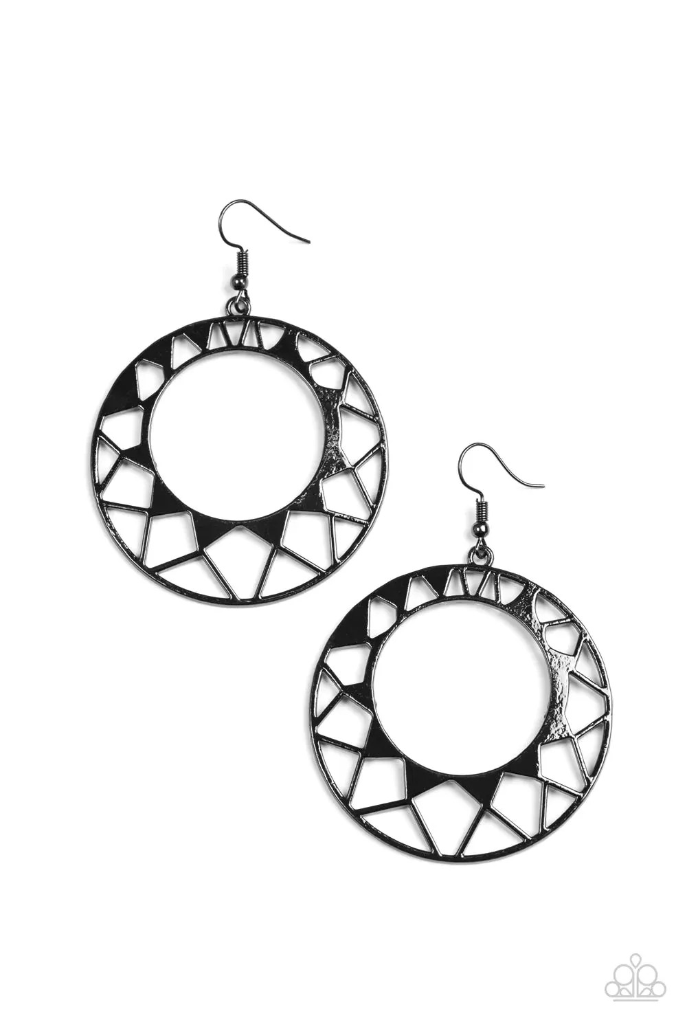 Paparazzi Earring ~ Summer Sunshine - Black