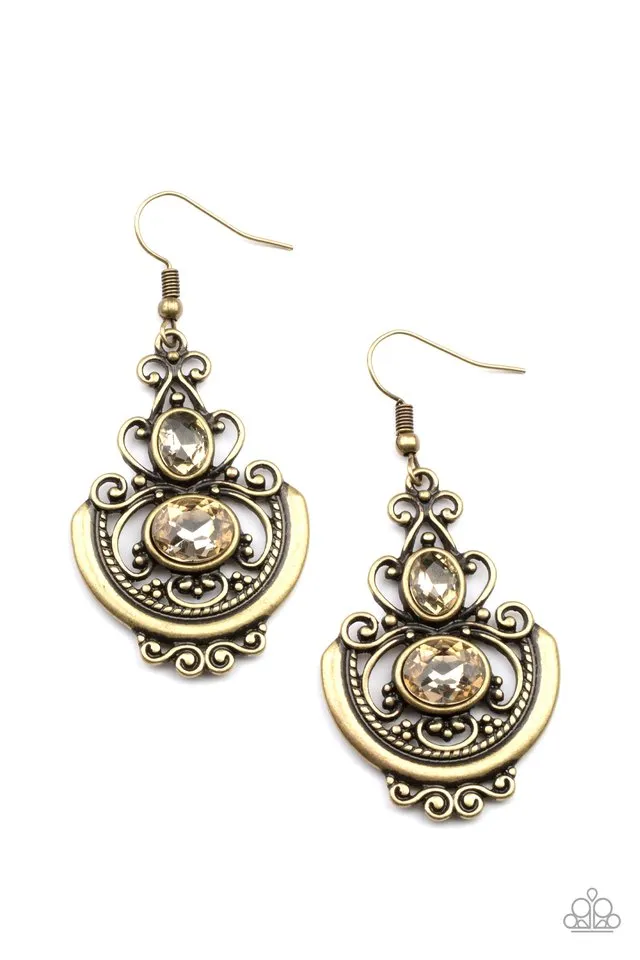 Paparazzi Earring ~ Unlimited Vacation - Brass