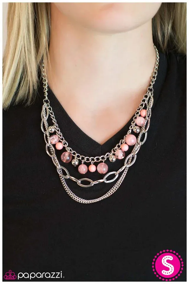 Paparazzi Necklace ~ Hopelessly Devoted To You - Pink