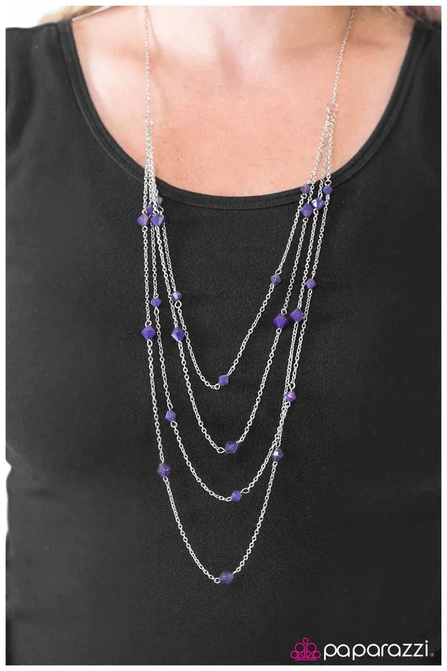 Paparazzi Necklace ~ Just Enough - Purple