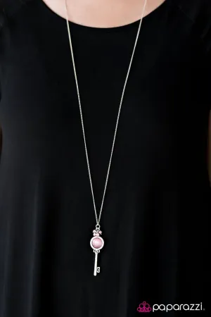 Paparazzi Necklace ~ Unlock Every Door - Pink