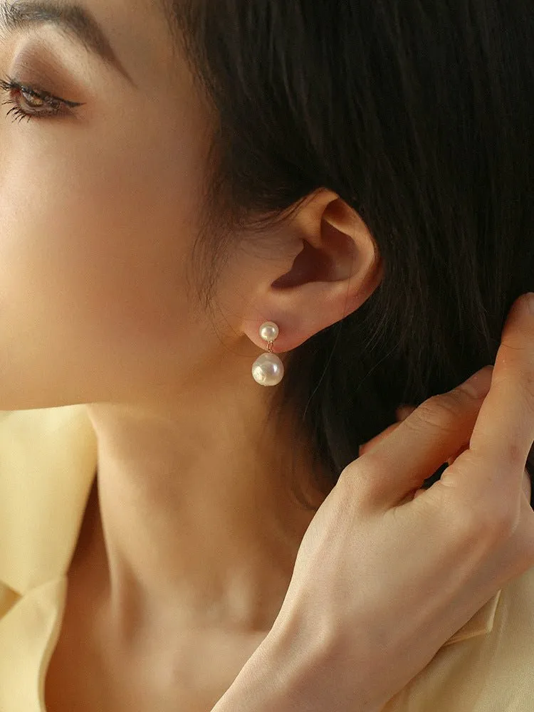 Petite Two Pearl Studs Earrings