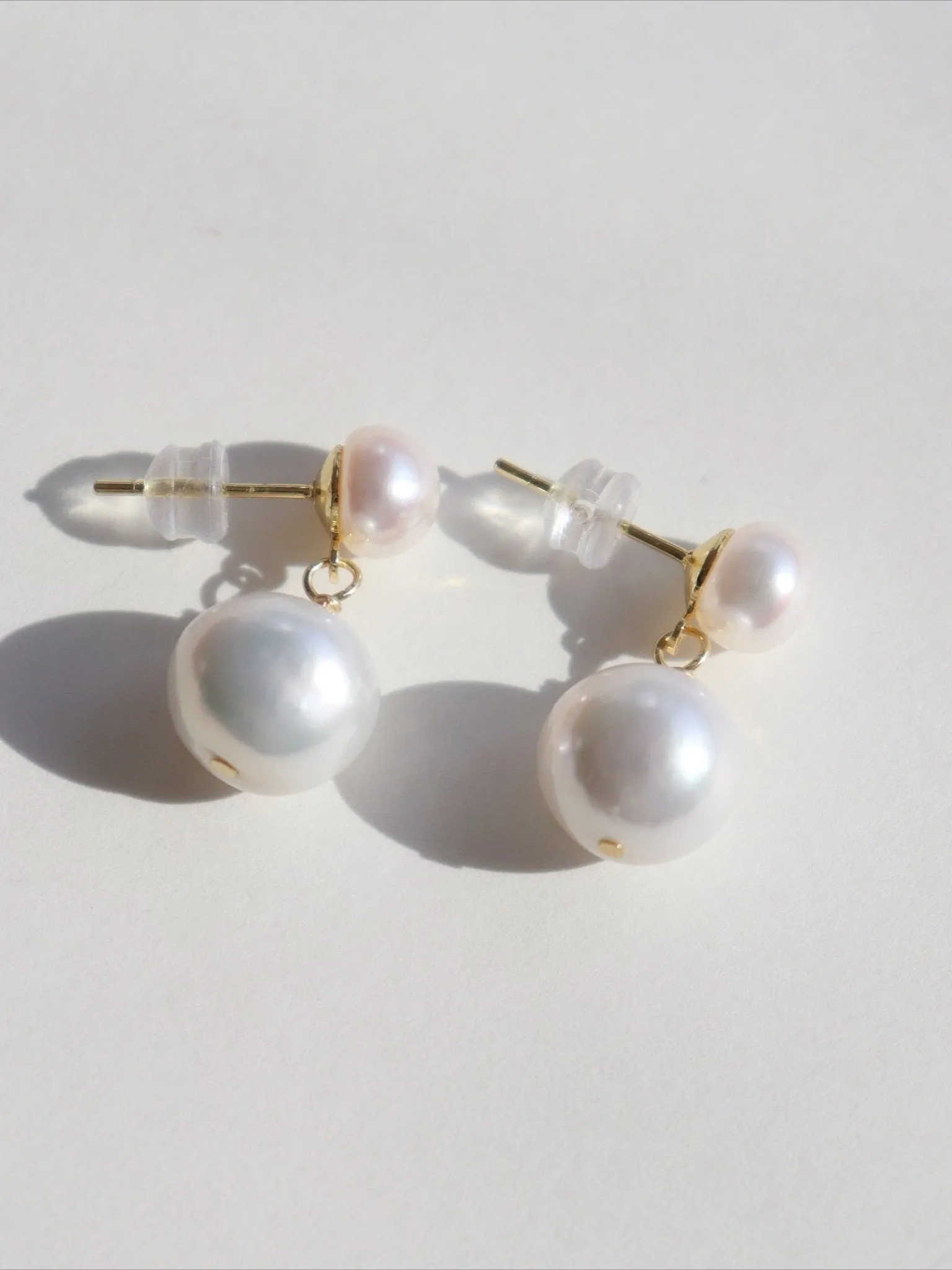 Petite Two Pearl Studs Earrings