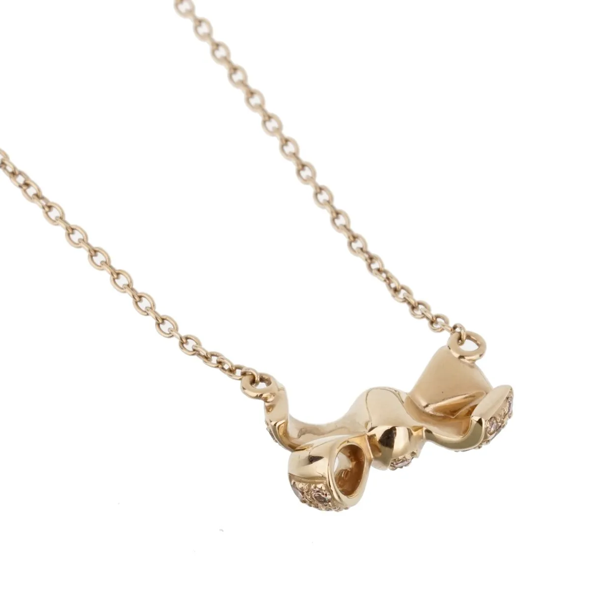 Pomellato Fancy Diamond Bow Yellow Gold Necklace