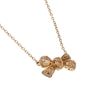 Pomellato Fancy Diamond Bow Yellow Gold Necklace