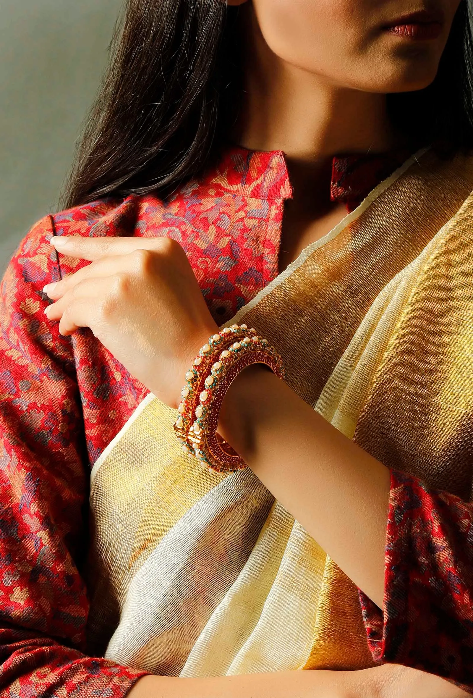 Rajasthani Floral Bangles Set Of 2