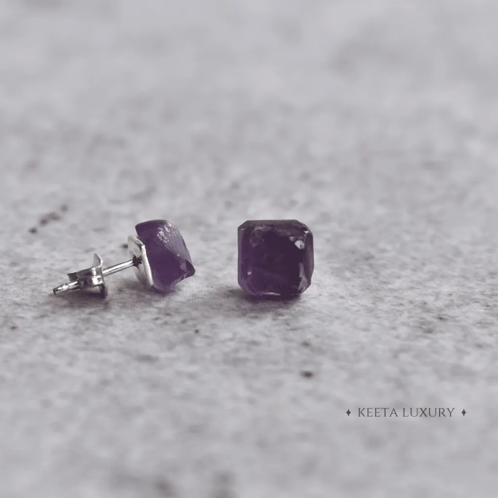 Raw - Amethyst Studs