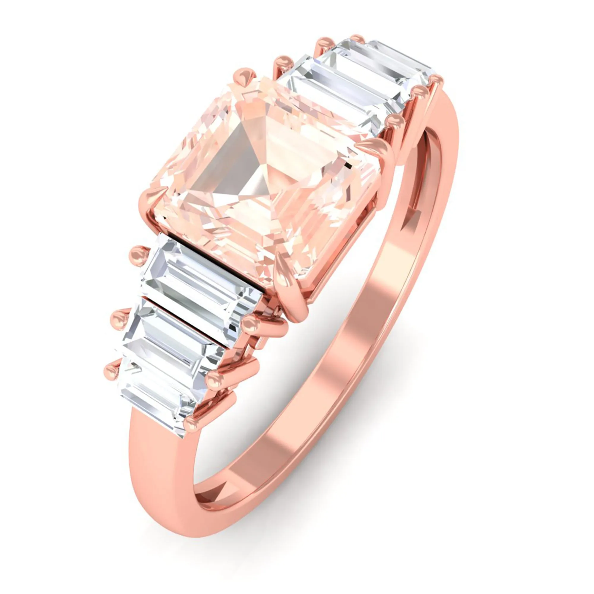 Real Morganite Designer Engagement Ring