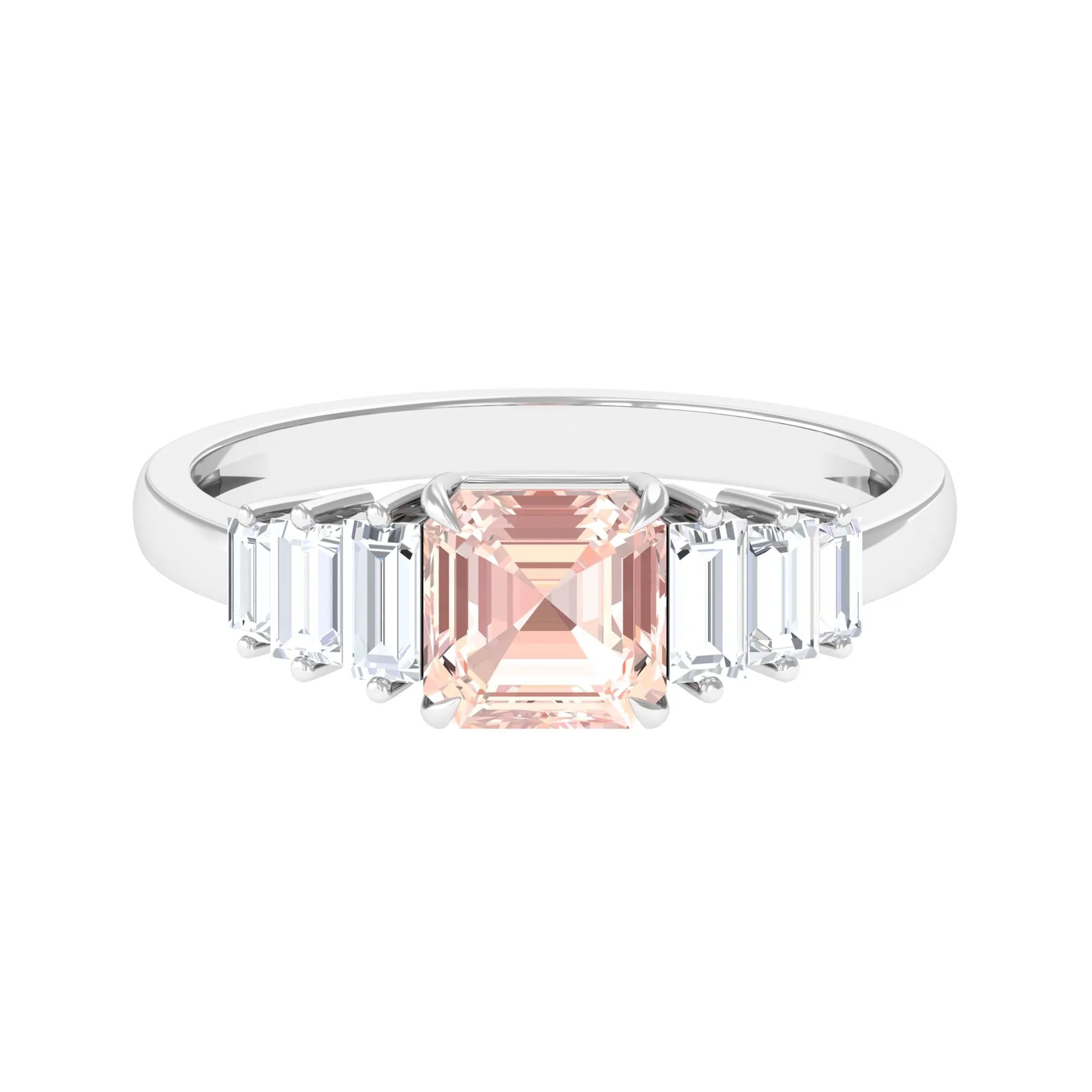 Real Morganite Designer Engagement Ring