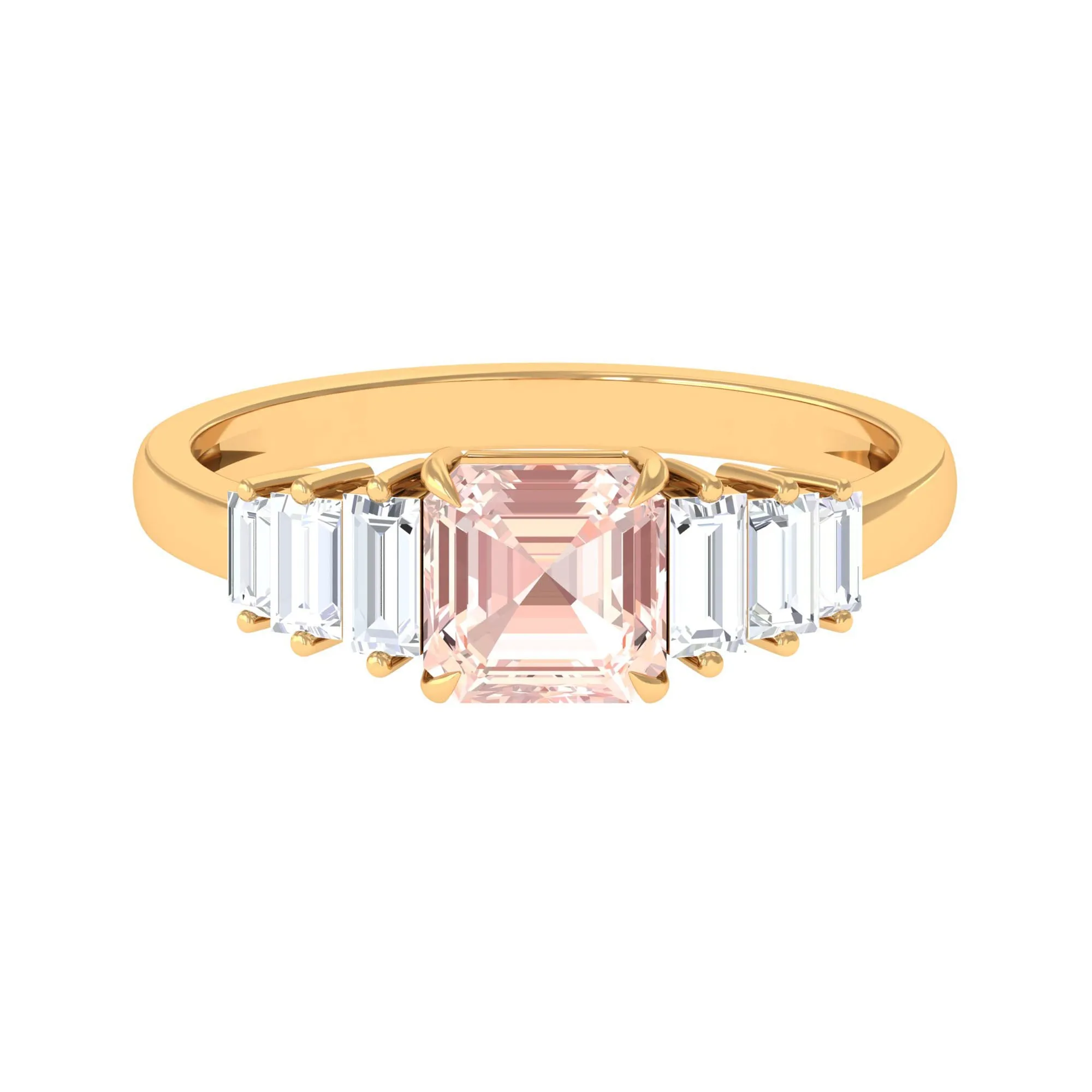 Real Morganite Designer Engagement Ring