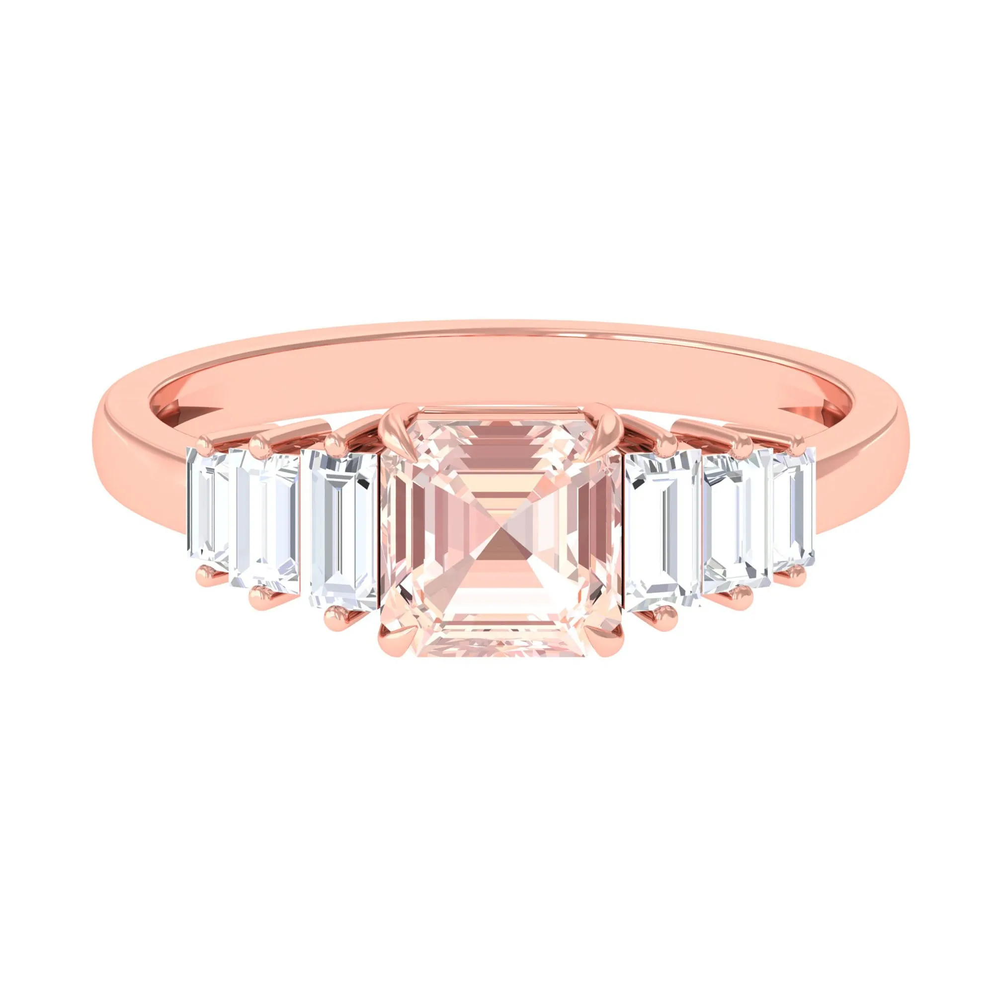 Real Morganite Designer Engagement Ring