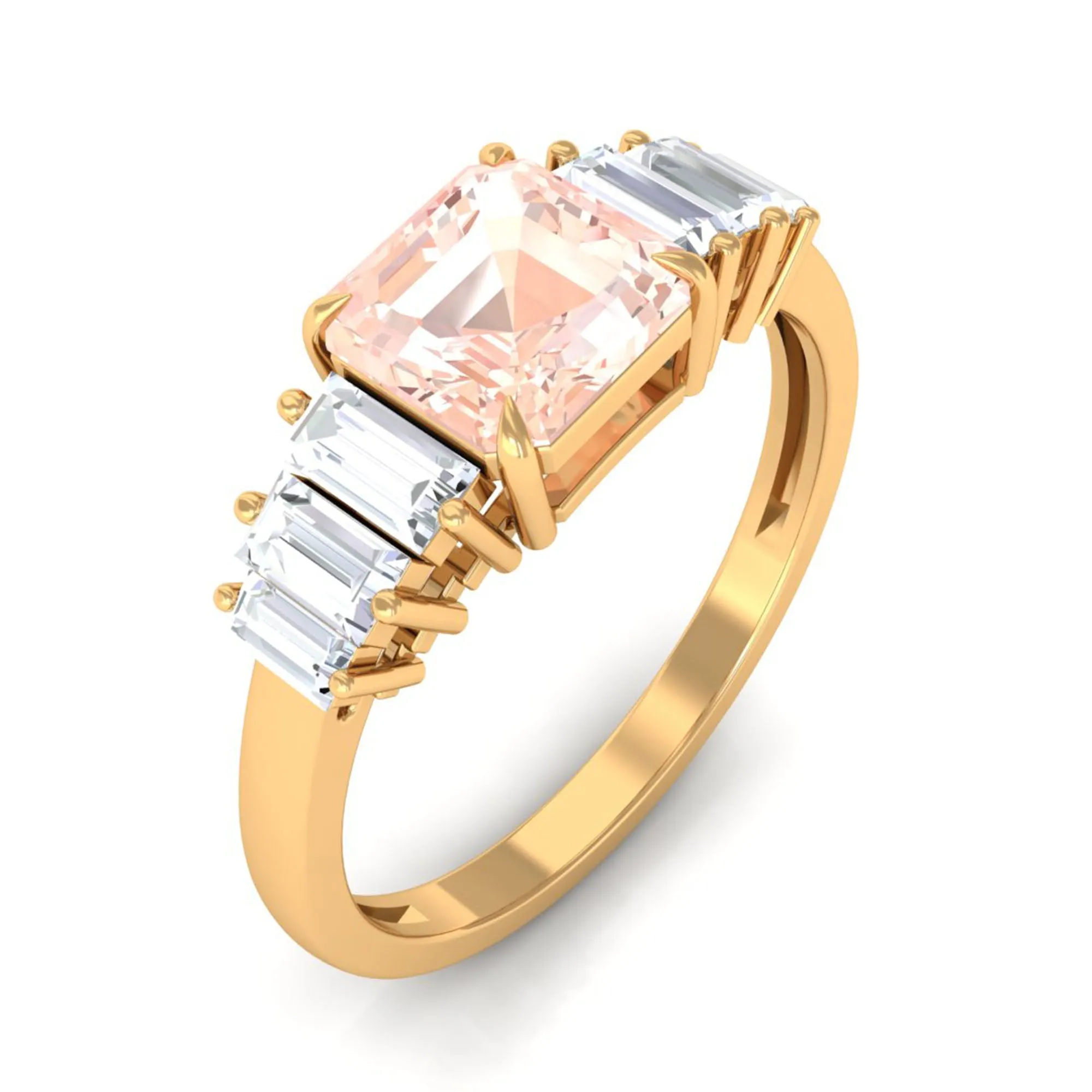 Real Morganite Designer Engagement Ring