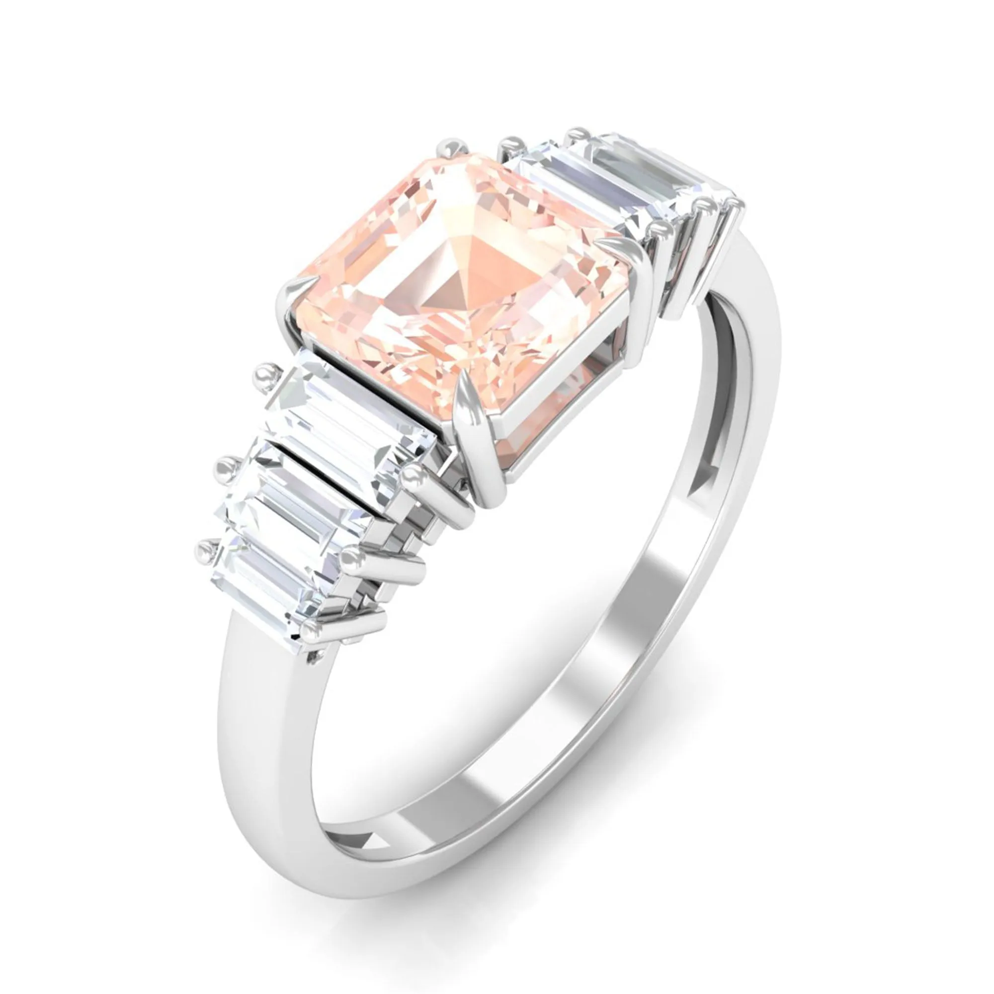 Real Morganite Designer Engagement Ring