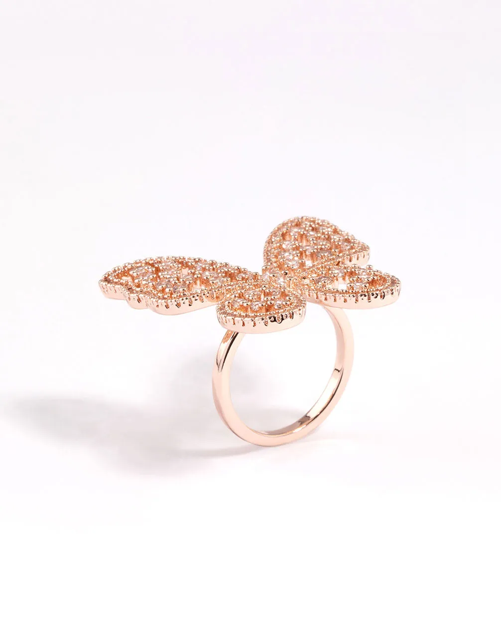 Rose Gold Statement Butterfly Ring