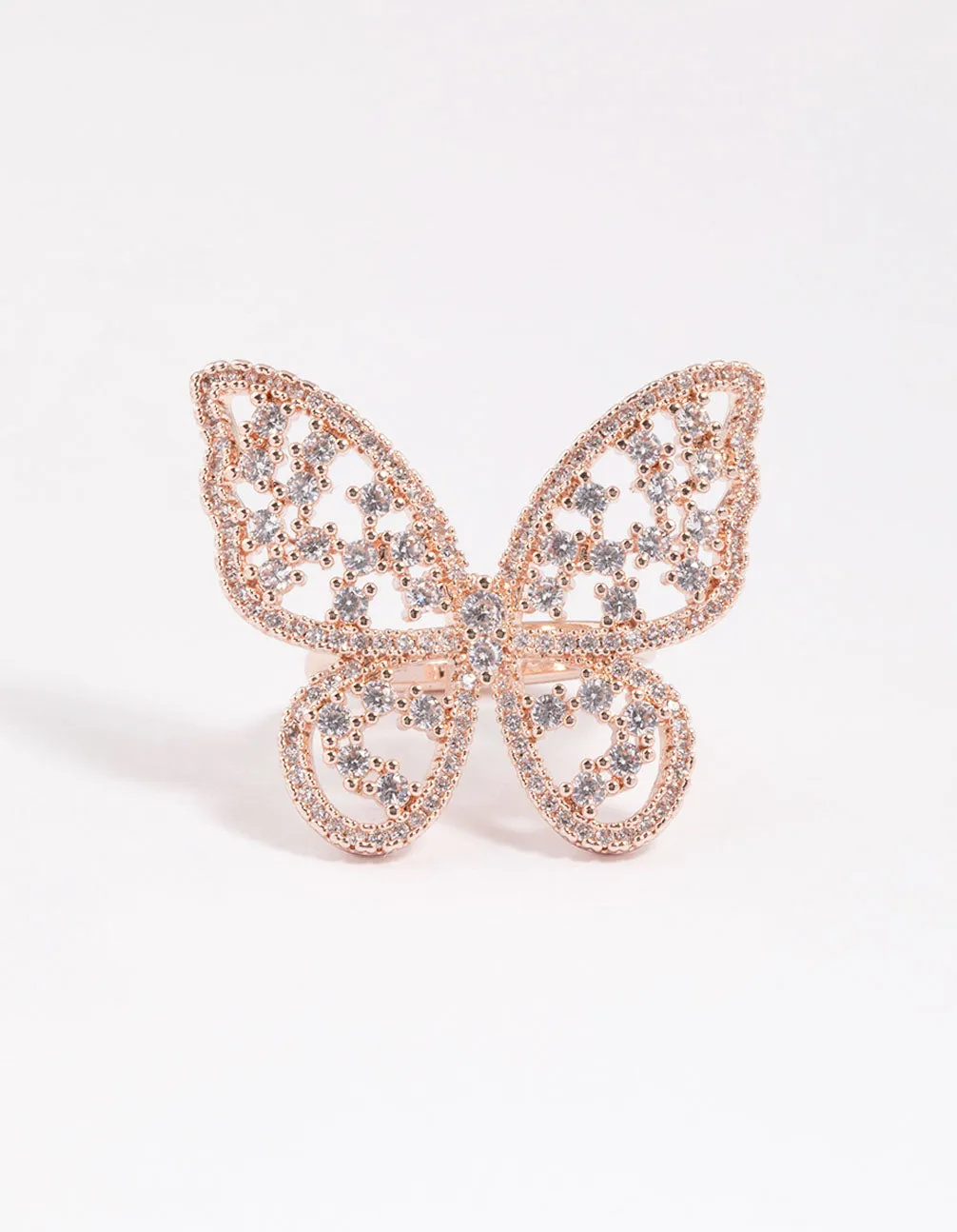 Rose Gold Statement Butterfly Ring