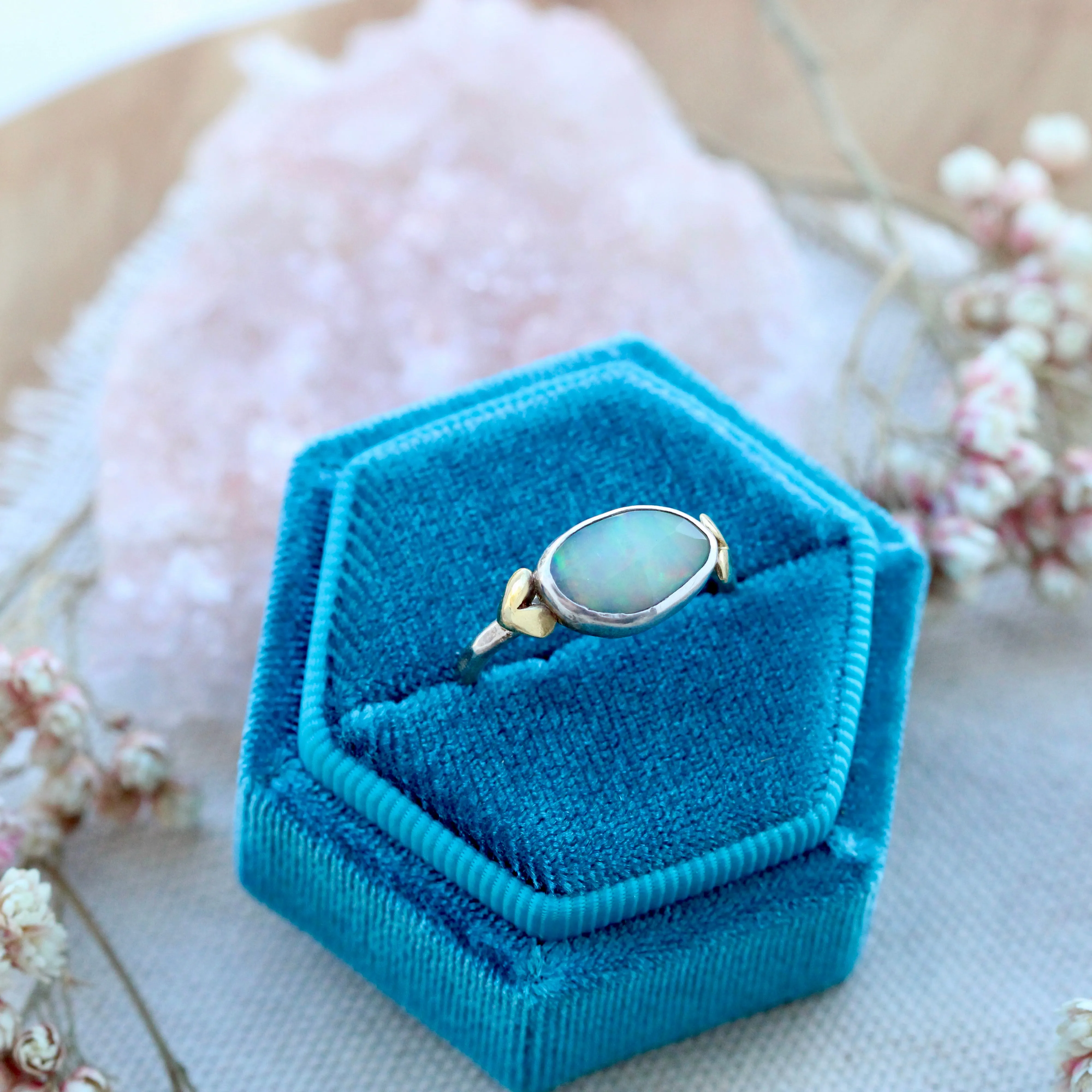 Sacred Love Opal gemstone sterling silver ring