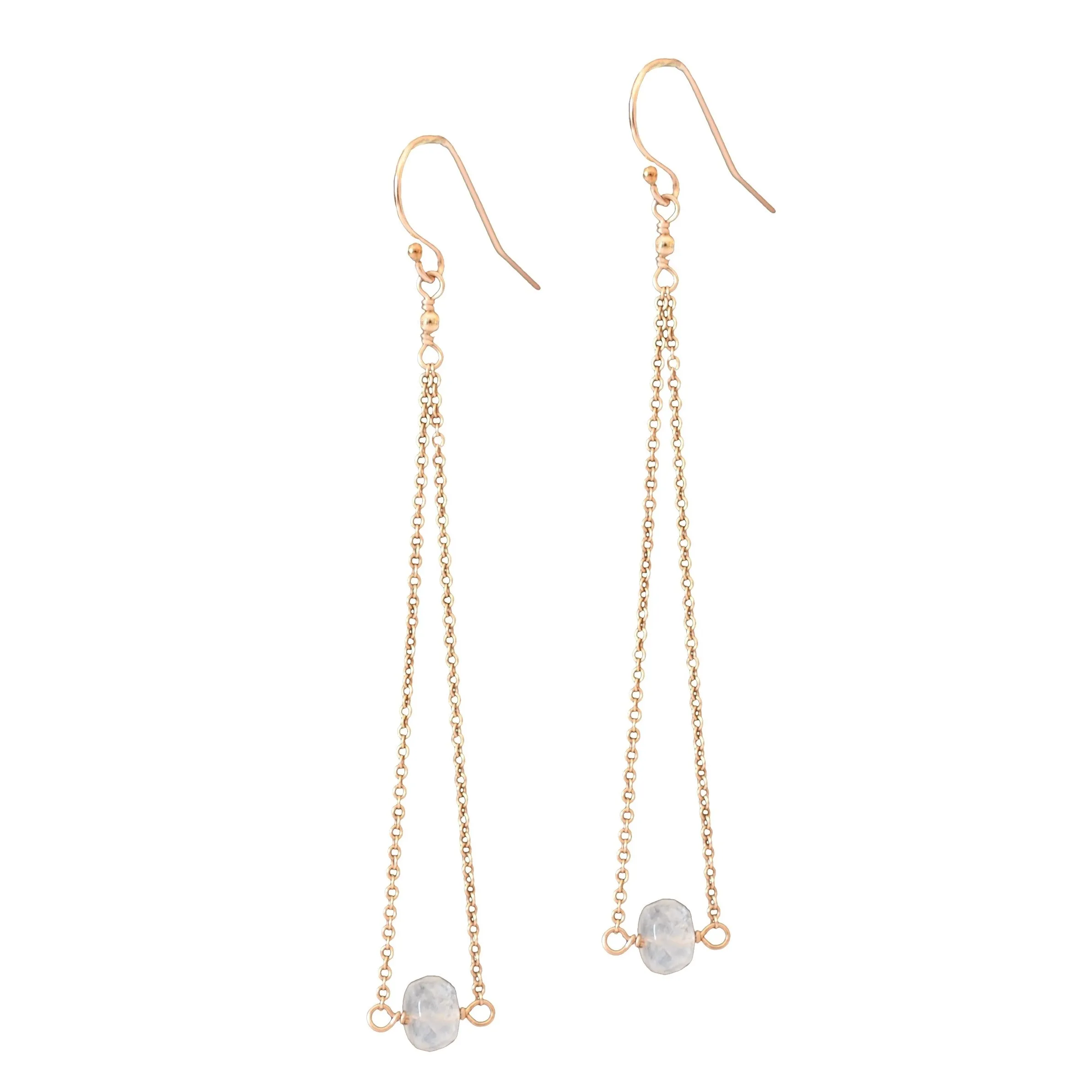 Salem - Moonstone, 14k Rose Gold Filled Earrings