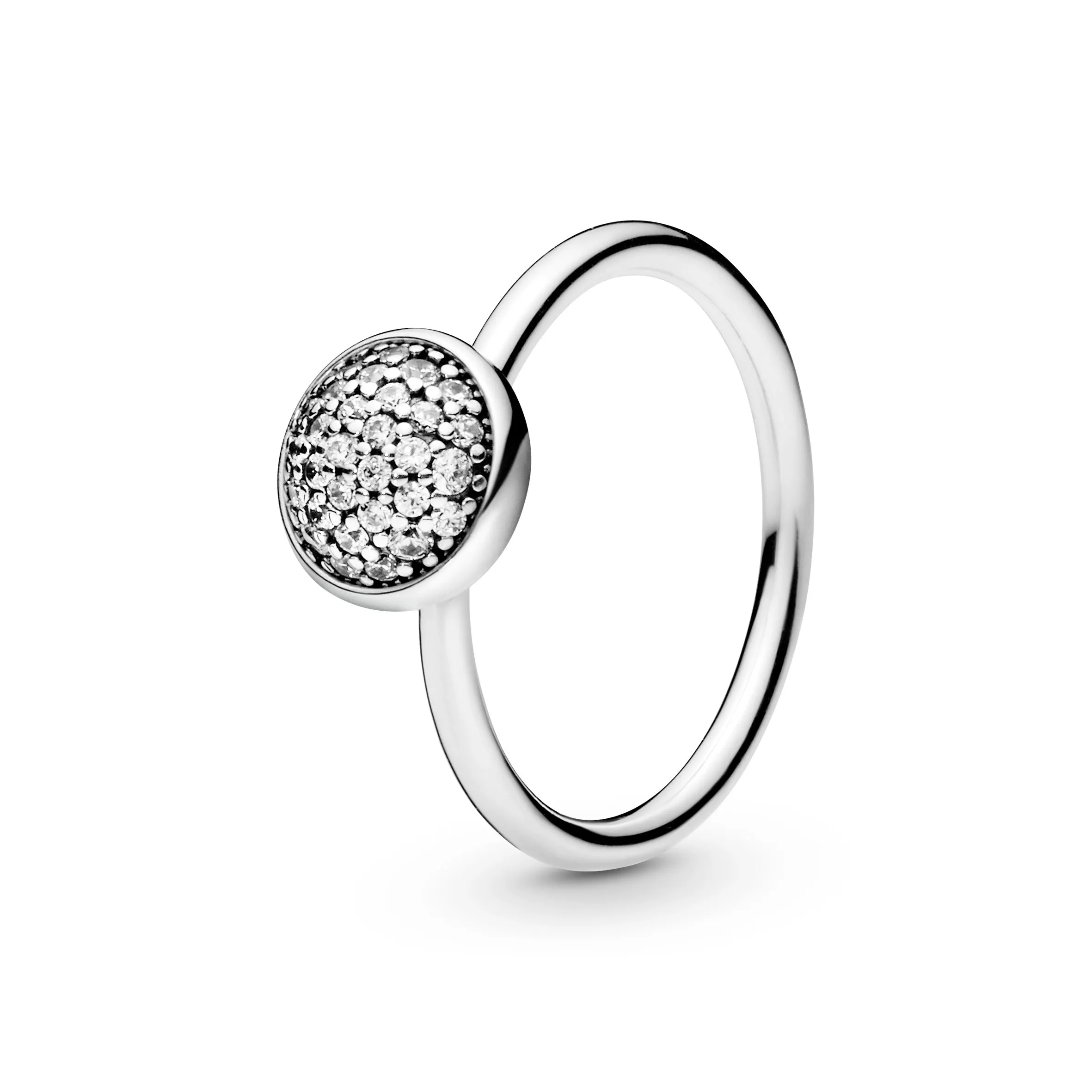 Silver ring with clear cubic zirconia, 8 mm